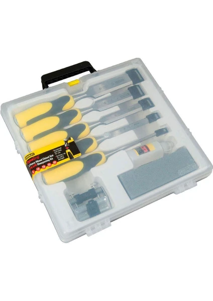 Stanley 5-16-421 Dynagrip İskarpela Seti ve Bileme Kiti 8 Parça