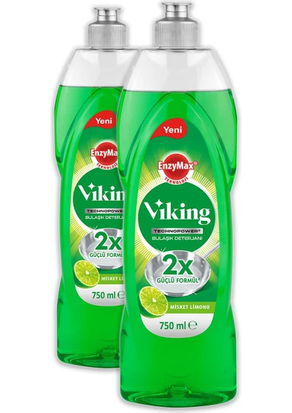 Viking Technopower Bulaşık Deterjanı Misket Limon 750 ml 2 Adet