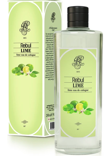 Rebul 250ml Lime Kolonya Cam Şişe